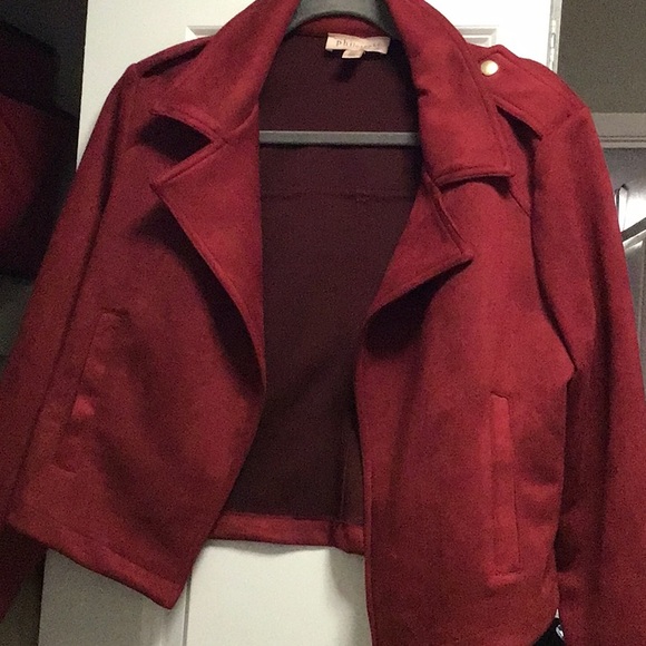 Philosophy Jackets & Blazers - Red Jacket Faux Suede By Philosophy